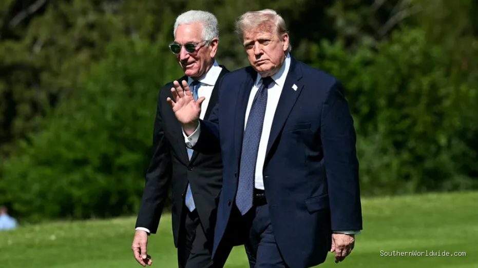 Trump arrives in France amid Iran deal progress and looming trade disputes at G7