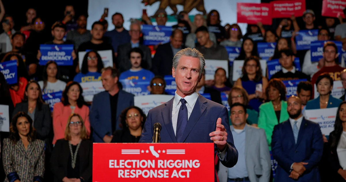 California Governor's Redistricting Plan Targets Texas Republicans