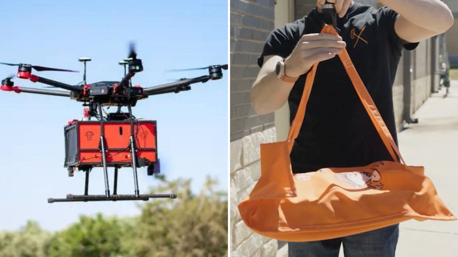 Drone delivers two pizzas quickly