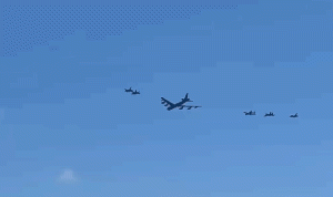 Historic 8-Ship Bomber-Fighter Formation Flies Over Miami Beach