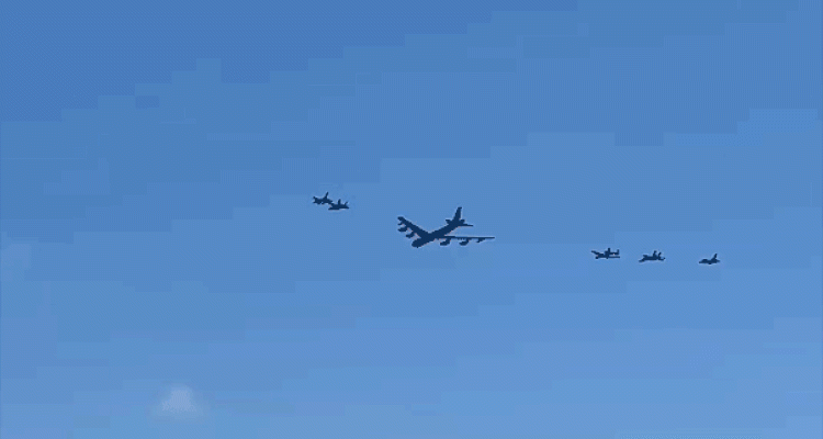 Historic 8-Ship Bomber-Fighter Formation Flies Over Miami Beach