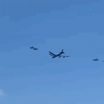 Historic bomber-fighter formation flies over Miami Beach