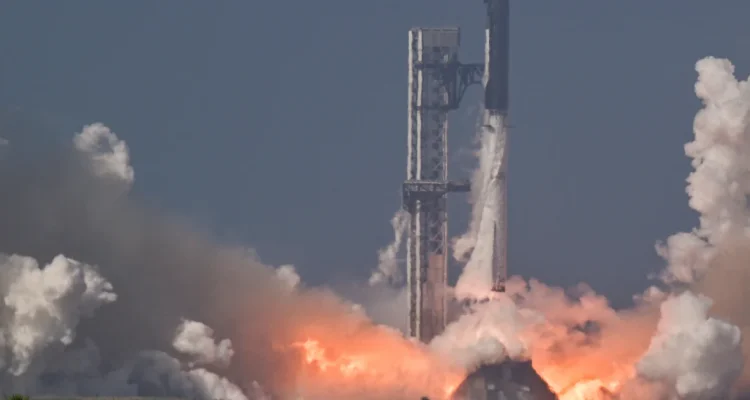 SpaceX's Enhanced Super Heavy-Starship Rocket Takes Flight