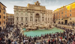 Tourist's forbidden dive at famous landmark shocks onlookers