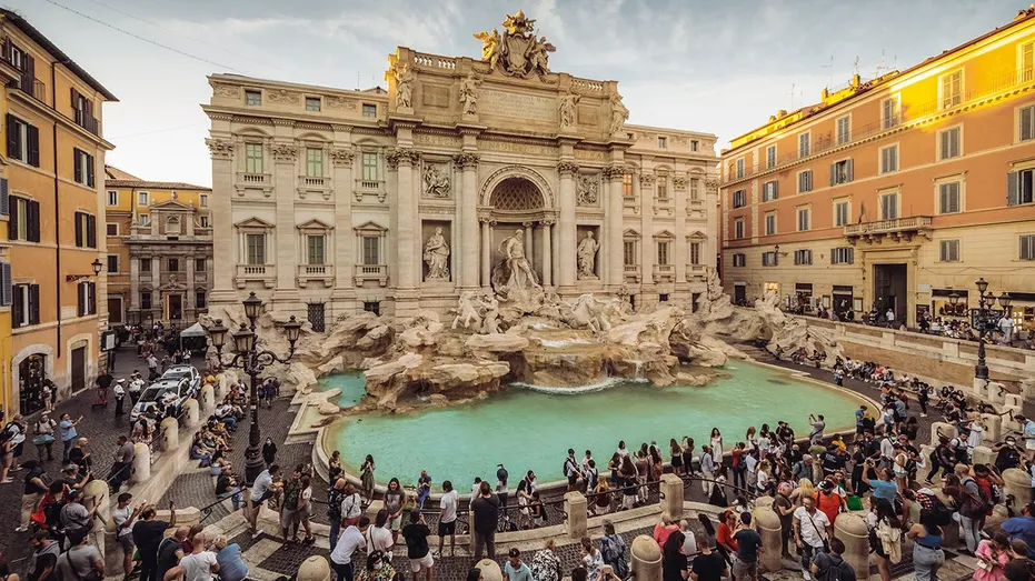 Tourist's forbidden dive at famous landmark shocks onlookers