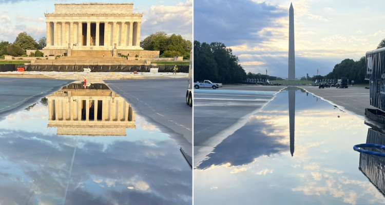 Trump Shares Photos of Lincoln Memorial Pool Renovation Ahead of Schedule