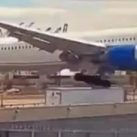 United plane hits pole and truck on Newark landing in new dramatic video