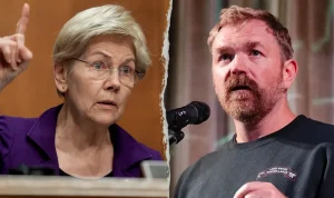 Warren Criticized for Praising Platner After Death Wish Post for Wounded Veteran Re-emerges