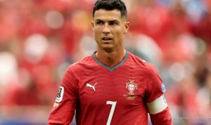 Cristiano Ronaldo shuts down reporter's Lionel Messi question in awkward moment after two-goal win