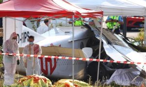 Families watch in horror as a skydiving plane crashes in France, killing all 11 on board