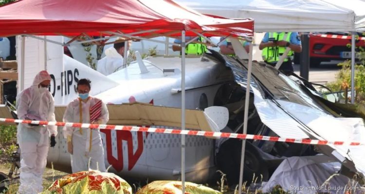Families watch in horror as a skydiving plane crashes in France, killing all 11 on board
