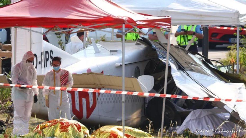 Families watch in horror as a skydiving plane crashes in France, killing all 11 on board