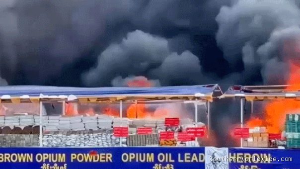 Heroin, meth, and other seized drugs worth $600 million burned in Burma