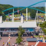 Thrill-seekers Brave Historic 100-Foot Drop on New Amusement Park Water Ride