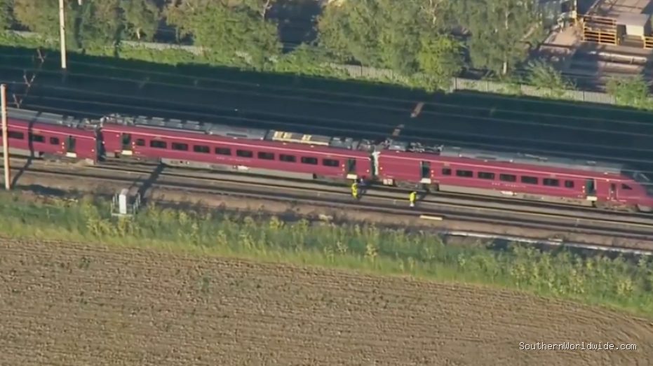 Two-train collision injures passengers amid chaotic emergency response
