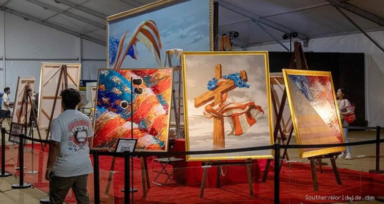 Pro-Trump Artist Shares Strong Message on American Flag with Massive Painting