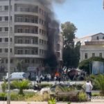 Video shows bomb hitting Damascus hotel where French President Macron is staying